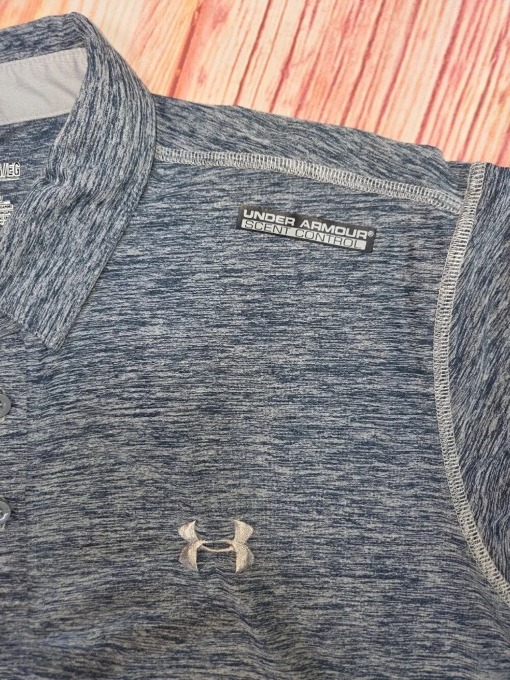 Under Armour Boys Loose Fit HeatGear Blue Polo Size XL ScentControl